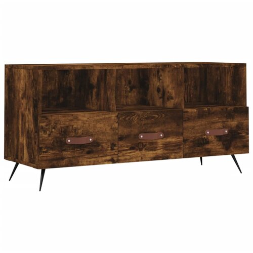Maison Chic TV omarica - TV stojalo - Televizijska omarica dimljeni hrast 102x36x50 cm inženirski les, (21699409) Slike