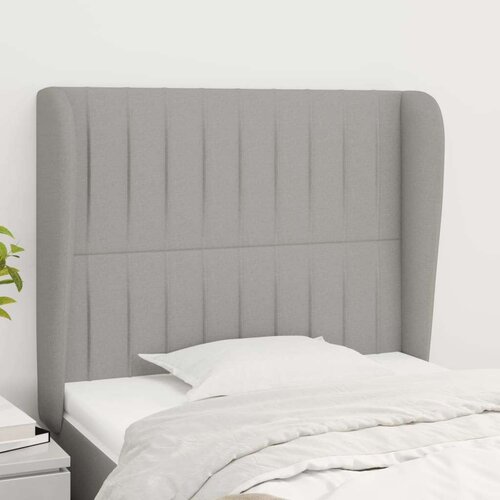  Uzglavlje s u&amp;scaron;ima svjetlosivo 93x23x118/128 cm od tkanine Slike