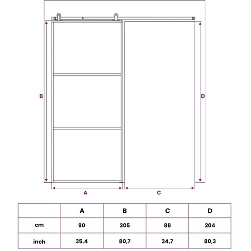  Klizna vrata 90 x 205 cm Kaljeno Staklo i Aluminij - 90 x 205 cm 2 horizontalne &scaron;ipke (tamno prozirno staklo) Cijene