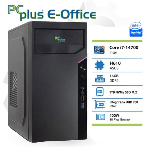 PCPLUS e-office i7-14700 16gb 1tb nvme ssd namizni računalni Cene
