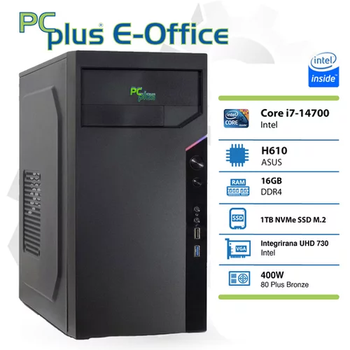 PCPLUS e-office i7-14700 16gb 1tb nvme ssd namizni računalni