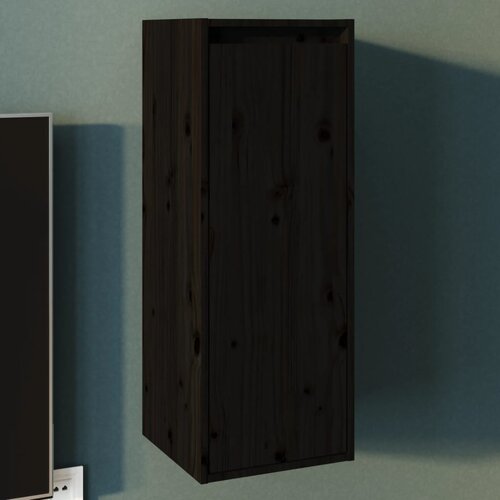 VidaXL Zidni ormarić crni 30 x 30 x 80 cm od masivne borovine Slike