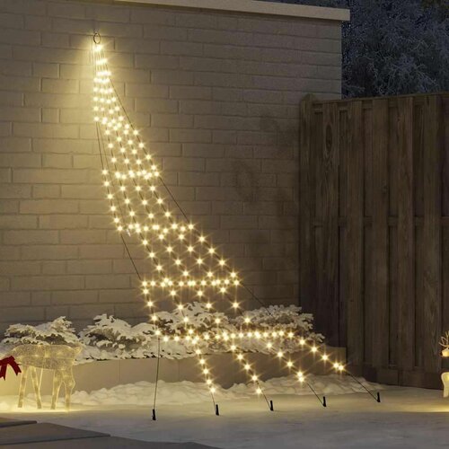 vidaXL LED božično drevesce med 168 LED Toplo bela 511 cm Kovina Cene