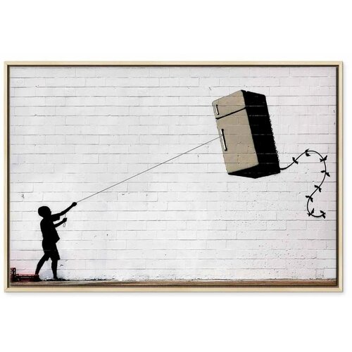  Slika - Flying Fridge (1 Part) Wide 90x60 U prirodnom drvenom okviru Slike
