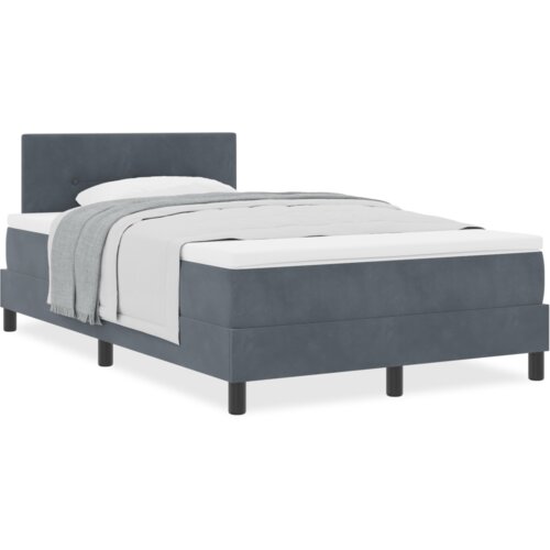VidaXL Box Spring krevet s madracem tamno sivi mali dvostruki bar&amp;scaron;un Slike