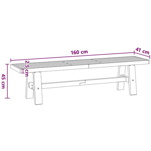  Klupa za blagovanje NOAIN 160 x 41 x 45 cm Masivna borovina Slike