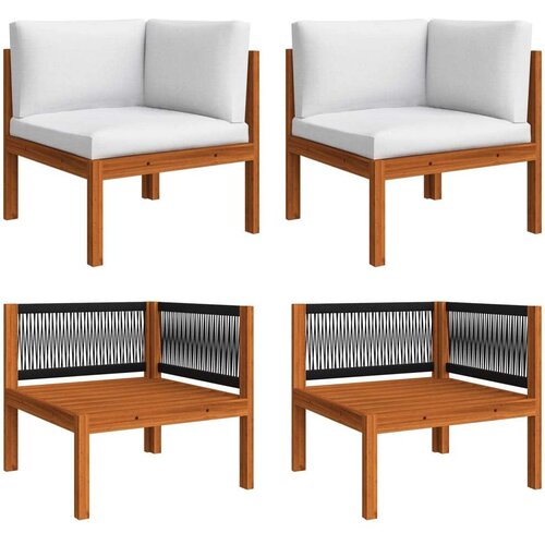  Kutne vrtne sofe s jastucima 2 kom od masivnog bagremovog drva Cijene