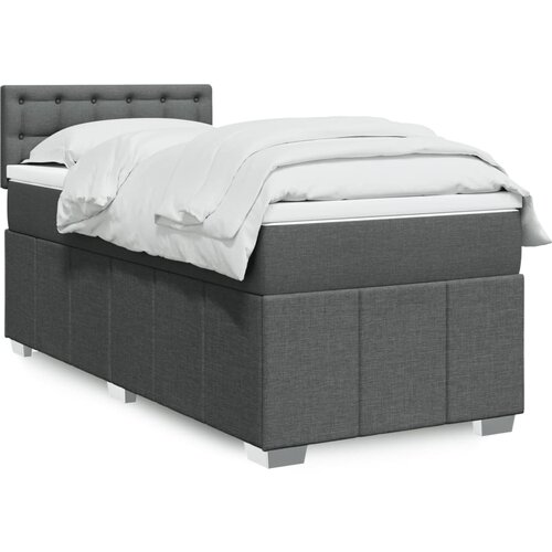 vidaXL Box spring postelja z vzmetnico temno siva 80x200 cm blago Cene