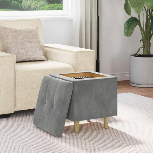  Otoman za pohranu s jastukom Tamno siva 40 x 40 x 45 cm Bar&amp;scaron;un - Tamno siva 40 cm Bar&amp;scaron;un Slike