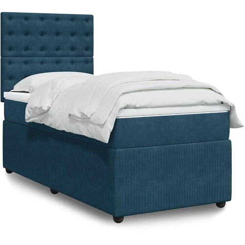 Box spring krevet s madracem tamnoplavi 100x200 cm bar&scaron;unasti Cijene