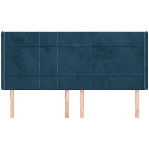  Uzglavlje s u&amp;scaron;ima tamnoplavo 203x16x118/128 cm bar&amp;scaron;unasto Slike