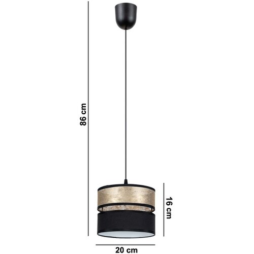  Luster na sajli LIMA 1xE27/60W/230V zlatna/crna Slike