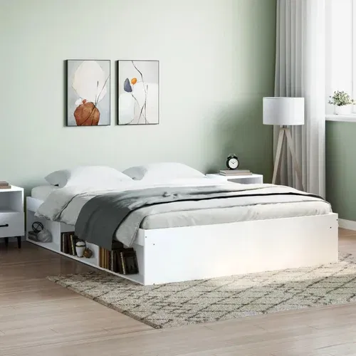 vidaXL Okvir za krevet bijeli 140 x 190 cm