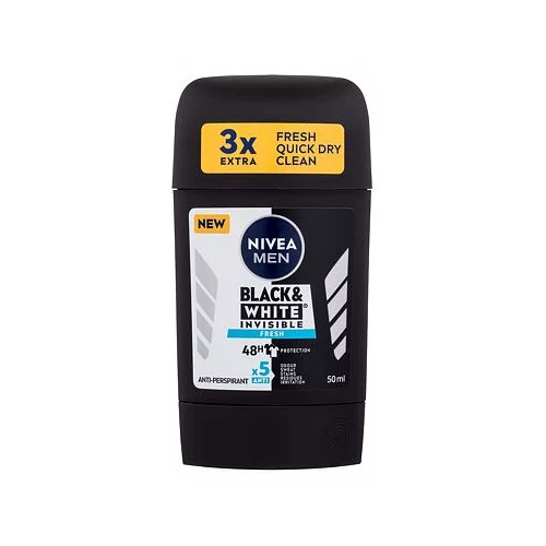 Nivea Men Invisible For Black & White Fresh 48h antiperspirant deodorant v stiku 50 ml za moške