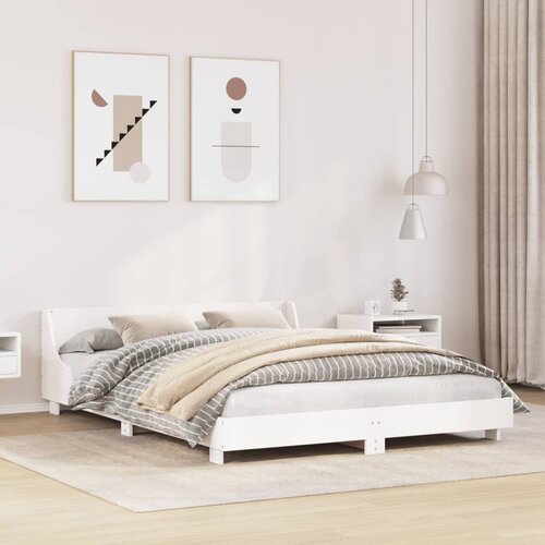 Furnova Posteljni okvir brez vzmetnice bel 120x190 cm trdna borovina, (21934601) Slike