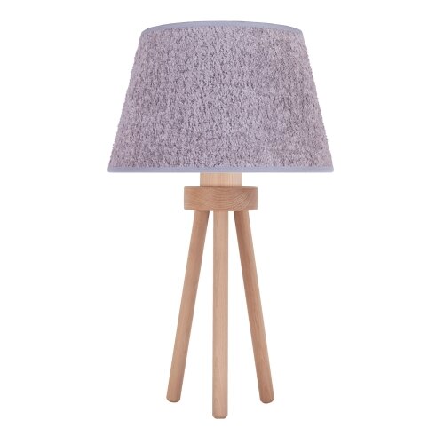  Duolla - Stona lampa BOUCLE 1xE27/15W/230V &amp;Oslash; 28 cm siva/drvo Slike