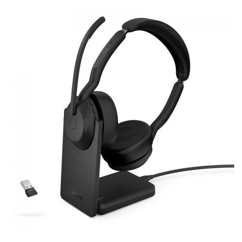 Jabra 25599-989-989 naglavne slu&amp;scaron;alice i slu&amp;scaron;alice s ugrađenim mikrofonom Žičano i bežično Obruč za glavu Ured / pozivni centar Bluetooth Postolje za punjenje Crno Slike
