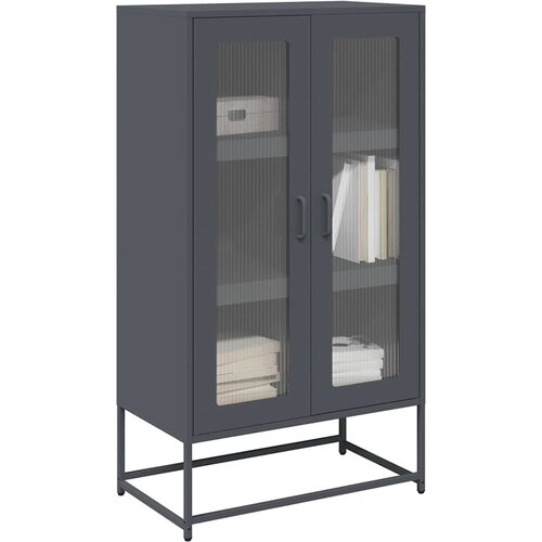 vidaXL Highboard Antracit 68x39x123 cm Jeklo Cene
