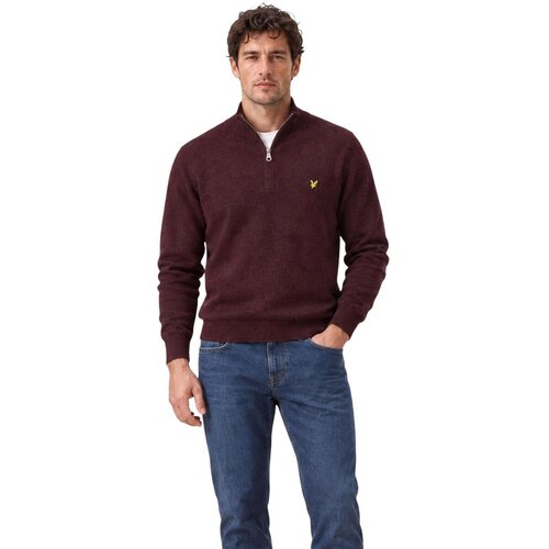Lyle &amp;amp; Scott Puloverji Cotton Merino Quarter Zip Jump 263MLSKN2112VC Rdeča Slike