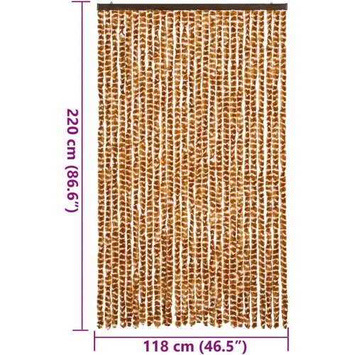 VidaXL Zastor protiv muha oker-bijeli 118 x 220 cm od &amp;scaron;enila Slike