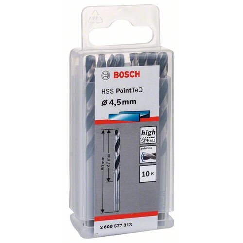 Bosch HSS spiralna burgija PointTeQ 4,5 mm paket od 10 komada Slike