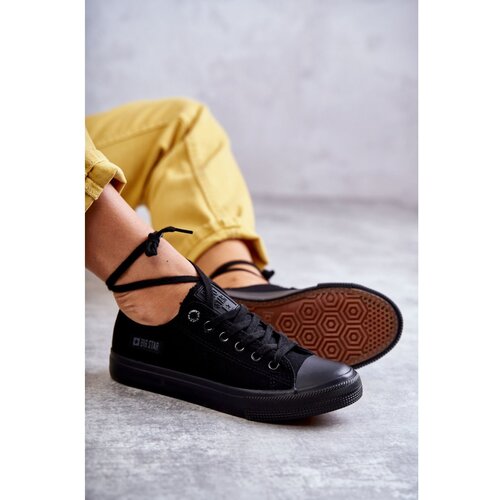 Big Star Women&amp;#039;s Low Material Sneakers Big Star KK274009 Black Slike