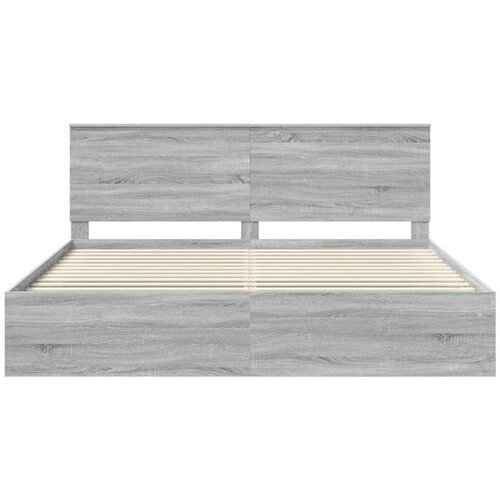  Okvir za krevet s uzglavljem Siva Sonoma 200 x 200 cm Slike