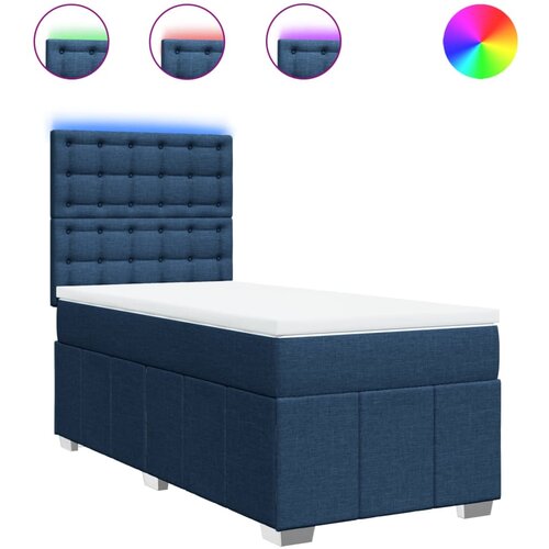 vidaXL Krevet s oprugama i madracem plavi 100 x 200 cm od tkanine Cijene