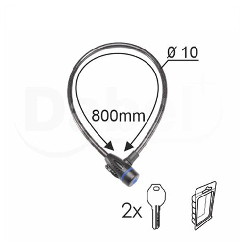 Dabel brava za bicikl sa ključem spiralna BBK1 crna FU10x800mm 2K OPD (0709001) Cene