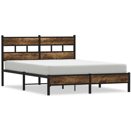 vidaXL Posteljni okvir brez vzmetnice z vzmetnice dim. hrast 140x190cm, (21611699) Cene