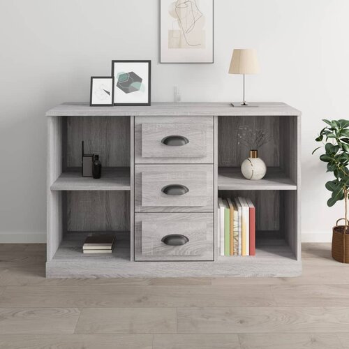 VidaXL Komoda siva sonoma 104,5x35,5x67,5 cm inženirski les Slike