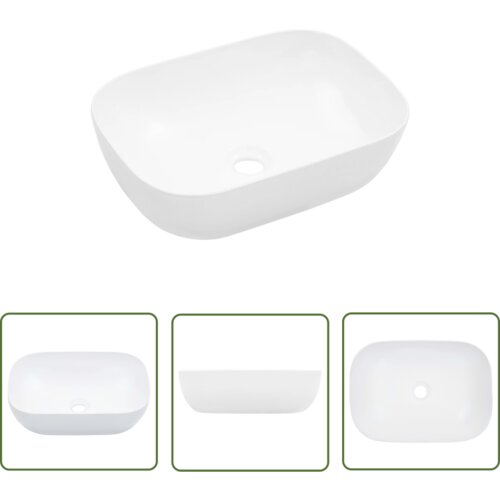 The Living Store Umivalnik 45,5x32x13 cm keramičen bel - Umivalnik, (21744719) Cene
