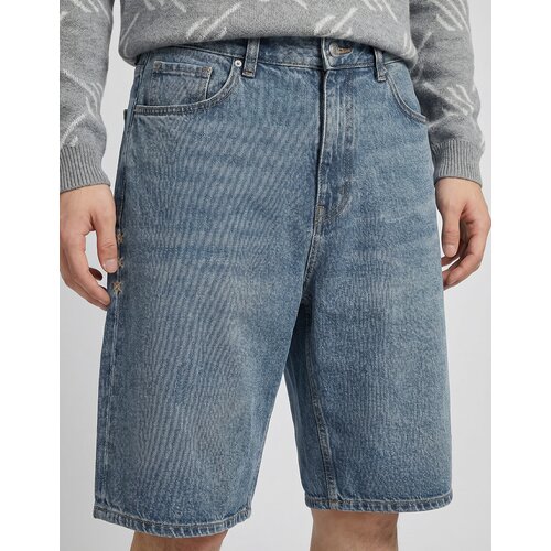 Daily Paper Kratke hlače &amp;amp; Bermuda COMPACT SHIELD EMBROIDERY DENIM SHORTS Modra Slike
