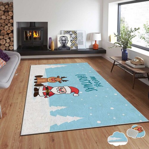 Conceptum Hypnose tepih s novogodišnjim motivima Asr-Crpt-34, pravokutni, 140 x 220 cm, plavi Cene
