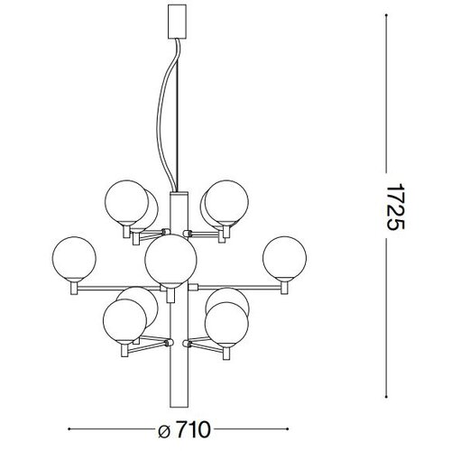 Ideal Lux led luster na sajli copernico 12xG9/3W/230V prečnik 71 cm crna Slike