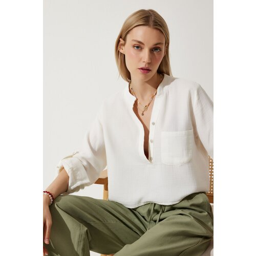  Women's Bone Judge Collar Premium Muslin Shirt Blouse Cijene