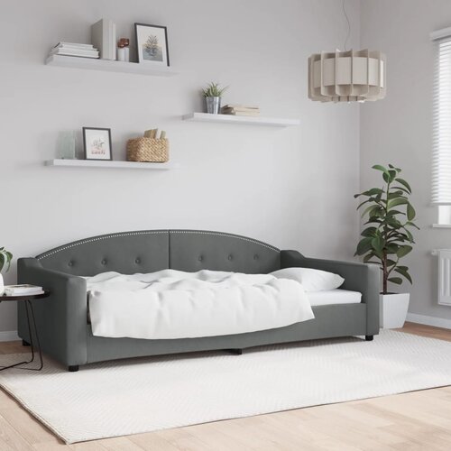VidaXL Dnevni krevet tamnosivi 100 x 200 cm od tkanine Slike