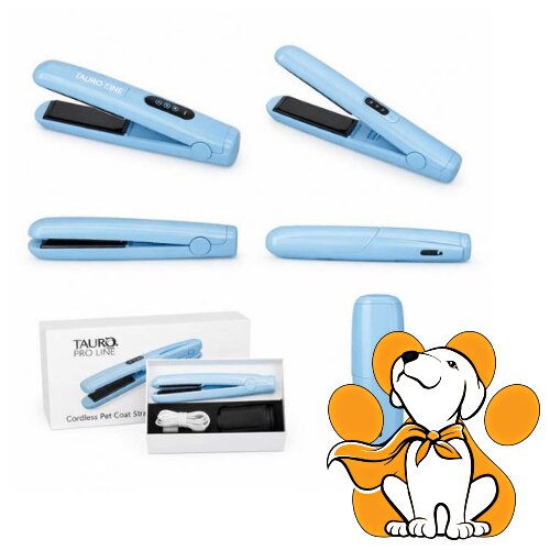 Tauro Pro Line Cordless Pet Coat Straightener, Uređaj Za Ravnanje Dlake, Plavi Cene