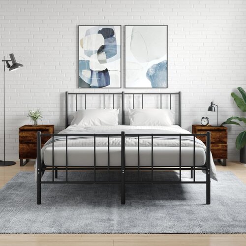 vidaXL Nočna omarica 2 kosa dimljen hrast 40x35x50 cm inženirski les Cene