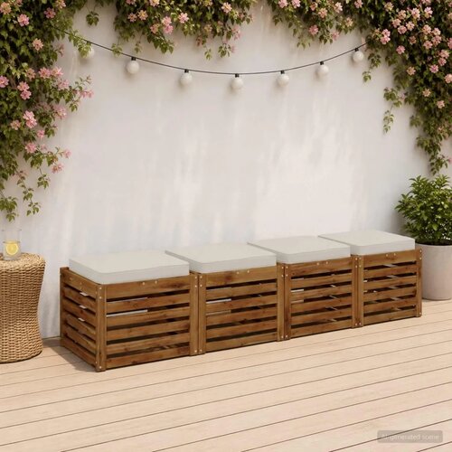  Jastučići za sjedalo od 4 dijela VUGHT 4 pcs 100% poliester - Bijela (melange) 50 x 50 cm 4 Cijene