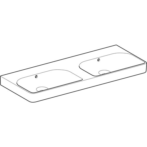 Geberit 500.224.01.1 Smyle Square 120 x 48 cm dvojni keramični umivalnik brez odprtine za armaturo Slike