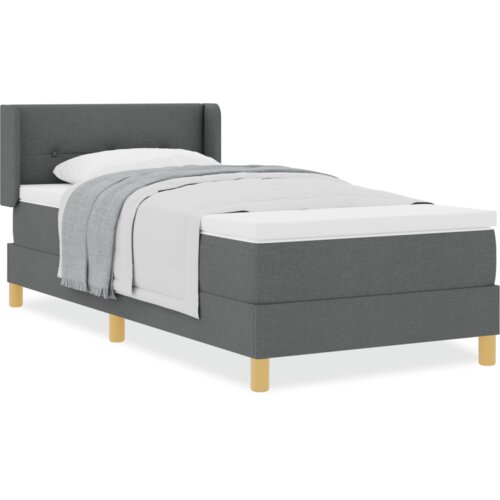 vidaXL Platforma Krevet s Madracem Tamno Siva 80x200 cm Tkanina, Uzglavlje s dugmadi Tamno Sivo 80 cm Tkanina Cijene