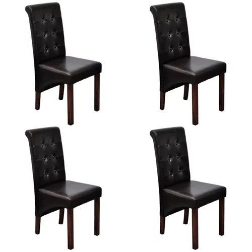  Blagovaonske stolice od umjetne kože 4 kom smeđe
