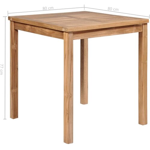  5-dijelni vrtni blagovaonski set od masivne tikovine Smeđa Dužina stola 80 cm Slike