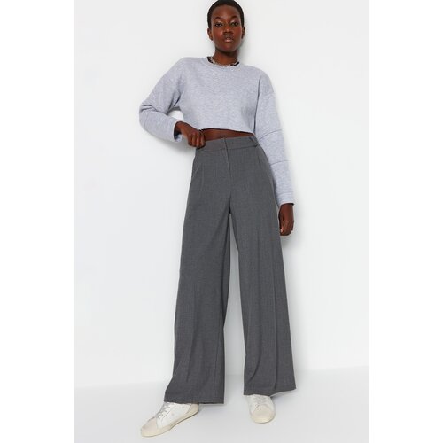 Trendyol Anthracite Wide Leg Woven Trousers Slike