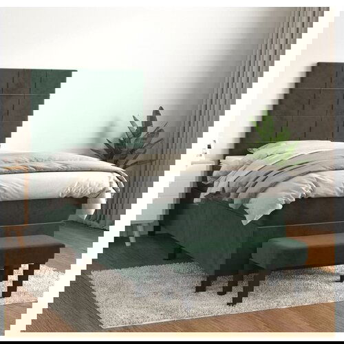 vidaXL Box spring krevet s madracem tamnozeleni 100x200 cm baršunasti Cijene