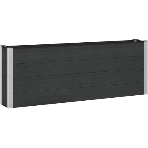  Povi&amp;scaron;ena vrtna gredica Crna 200 x 30 x 72 cm WPC i aluminij Slike