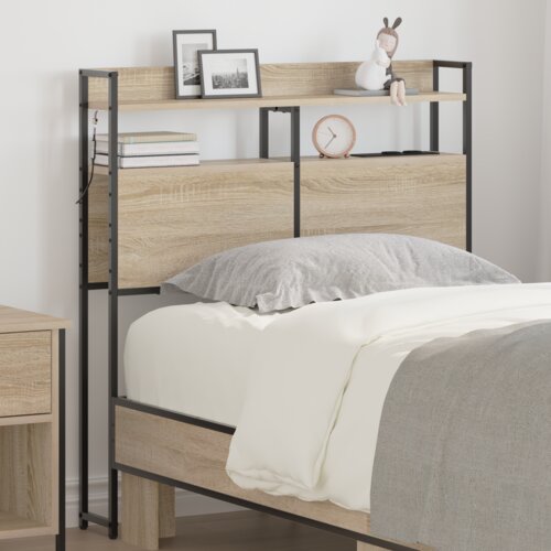 vidaXL Skladiščni naslon Sonoma Oak 90 cm Konstruiran les Cene