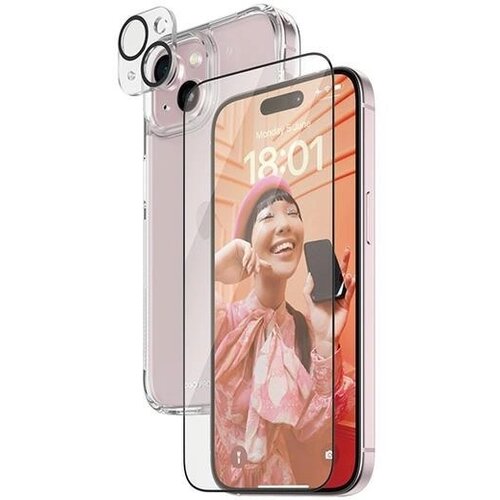 PanzerGlass ZESTAW BUNDLE 3IN1 ETUI PRZEZROCZYSTE + FOLIA + OSŁONA APARATU DO IPHONE 15 PLUS, (21356604) Cene