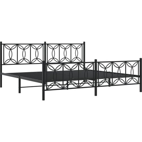 vidaXL Metalni okvir kreveta uzglavlje i podnožje crni 193x203 cm Cijene